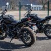 Deux motos Yamaha MT-07 noires utilisées par ALR Formation pour la préparation du permis A2 à Grenoble